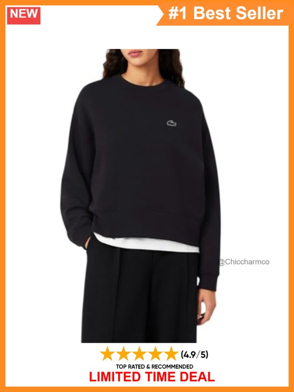 Oversized Back Print Sweatshirt Recycled Polyester Crew Neck